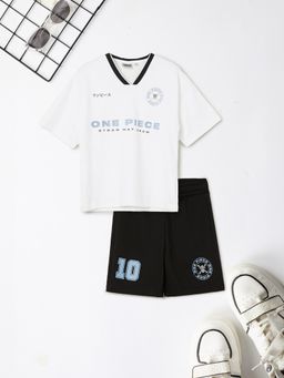 max - White Printed Regular Cotton Blend Co-Ord Set