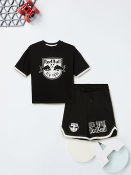 max - Black Printed Regular Cotton Blend Co-Ord Set