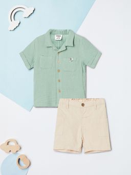 max - Green Solid Regular Cotton Co-Ord Set