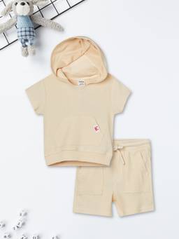 max - Beige Solid Regular Cotton Co-Ord Set