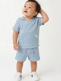 max - Blue Solid Regular Cotton Co-Ord Set