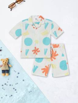 max - Ivory Printed Regular Cotton Co-Ord Set