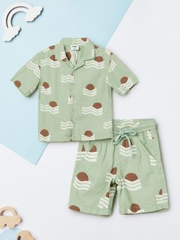 max - Green Printed Regular Cotton Co-Ord Set