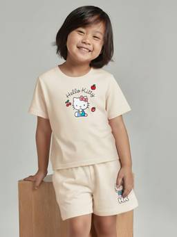 max - Beige Printed Regular Cotton Co-Ord Set
