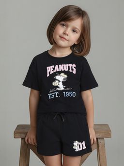 max - Black Printed Regular Cotton Co-Ord Set