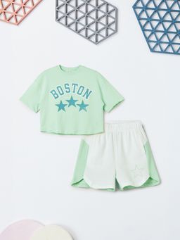 max - Green Printed Regular Cotton Co-Ord Set