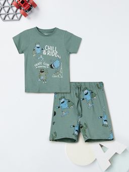 max - Green Printed Regular Cotton Co-Ord Set