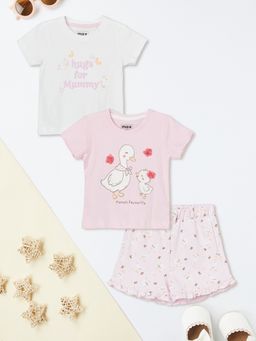 max - Multi-Color Printed Regular Cotton T-shirt with Shorts