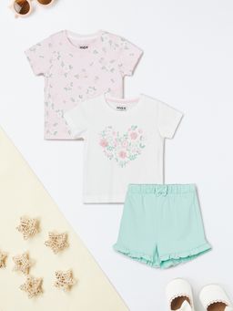 max - Multi-Color Printed Regular Cotton T-shirt with Shorts