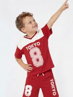 max - Red Printed Regular Cotton Co-Ord Set