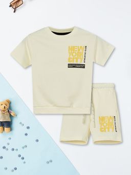 max - Yellow Printed Regular Cotton Co-Ord Set