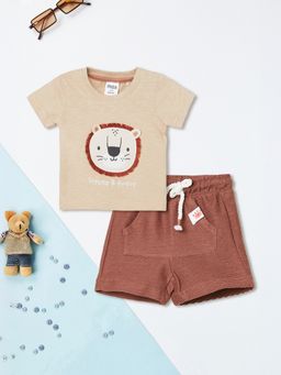 max - Brown Printed Regular Cotton Co-Ord Set
