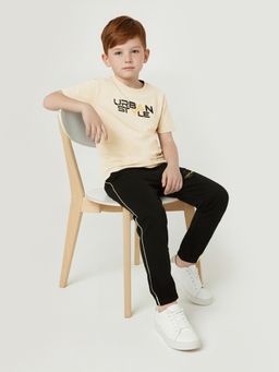 max - Pink Printed Regular Cotton T-shirt and Joggers