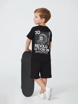 max - Black Printed Regular Cotton Co-Ord Set