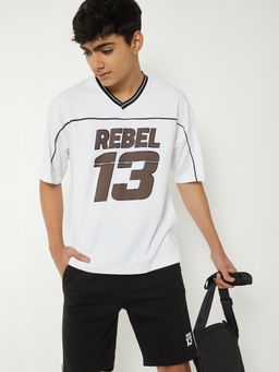 max - White Printed Regular Cotton Blend Co-Ord Set