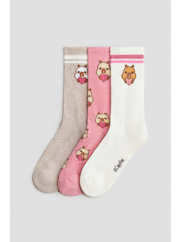 H&M - Girls Multi-Color 3-pack motif-detail socks