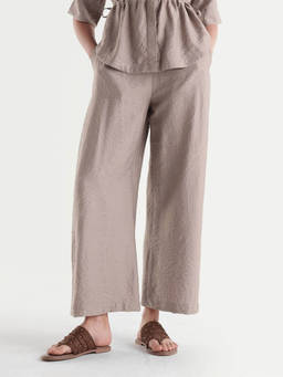 RAREISM - Dim-B Women Dusky Beige Jacquard Barrel Fit Pant