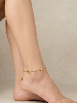 RACHIVA - Women White Stones Stainless Steel Anklet