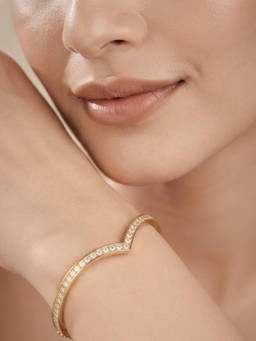 RACHIVA - Women White Stones Stainless Steel Bangle