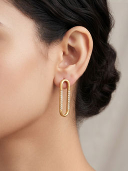 RACHIVA - Women White Stones Stainless Steel Pair Of Earrings