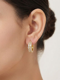 RACHIVA - Women White Stones Stainless Steel Pair Of Earrings