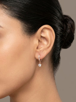RACHIVA - Women White Stones Stainless Steel Pair Of Earrings