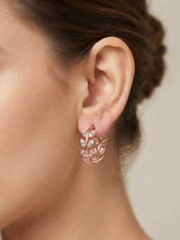 RACHIVA - Women White Stones Stainless Steel Pair Of Earrings