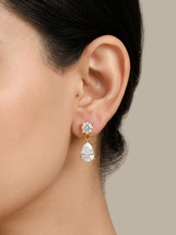 RACHIVA - Women White Stones Stainless Steel Pair Of Earrings