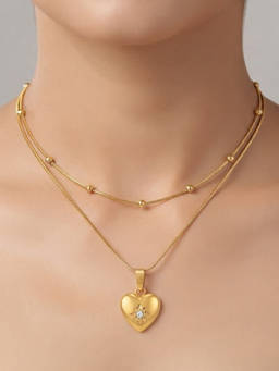 RACHIVA - Women White Stones Stainless Steel Necklace