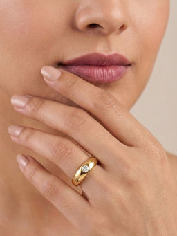 RACHIVA - Women White Stones Stainless Steel Ring