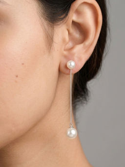 RACHIVA - Women White Pearl Sterling Silver Pair Of Earring