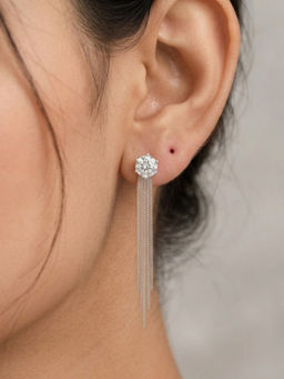 RACHIVA - Women White Stones Sterling Silver Pair Of Earring