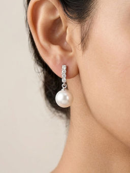 RACHIVA - Women White Pearl Sterling Silver Pair Of Earring