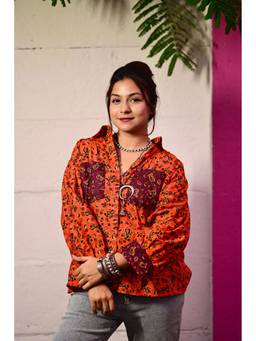 The NARI by SUGERCANDY - Orange Cotton Top