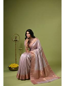 Zari Jaipur - Women's Banarasi Pink Saree