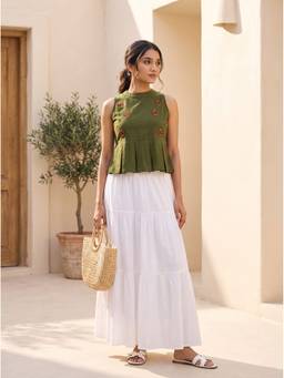 Vastara TheLabel - Olive Cotton Top