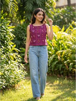 Vastara TheLabel - Purple Cotton Top