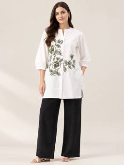 STUDIO MISRI - Women's White Cotton Tunic