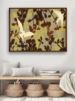 The Art House - Brown Yellow Abstract Framed Wall Painting