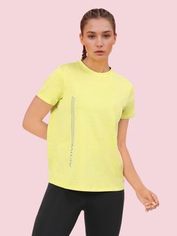 Enamor - Short Sleeve Crew Neck Workout T-Shirt for Women Relaxed Fit Quick Dry A309