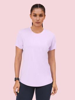 Enamor - A313 Women Active Panel Quick Dry Relaxed Fi Workout T-Shirt Lavender