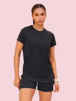 Enamor - Pull on Raglan Short Sleeve Crew Neck Regular Length Kool Poly Finish T-Shirt For Women- A314