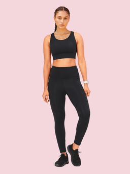 Enamor - A610 Womens Quick Dry High Waist Workout Leggings With Elasticated Waistband Black