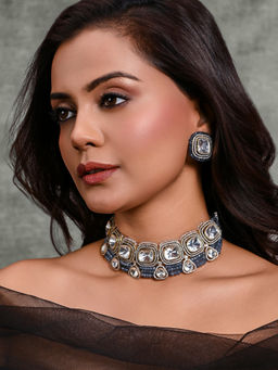 Joules By Radhika - Multi-Color Heartfelt Choker with Earrings
