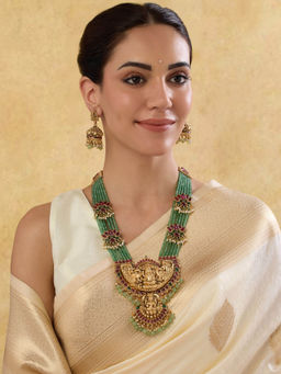 Indinoor - Mayura Laxmi Temple Necklace Set