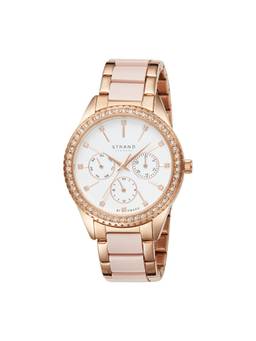 Strand by Obaku - Sandy Fuchsia Multifunction White Round Crystal Dial Womens Watch S729LMVWSV