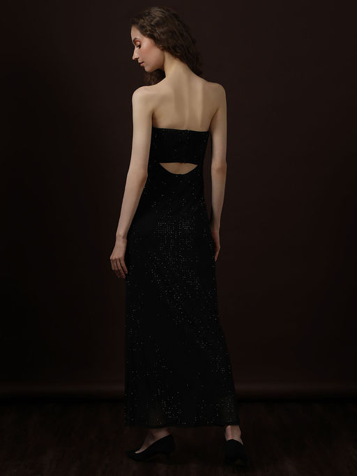 chinese dress ladies Black Shimmer Pleated Maxi Prom Dress  Runway Catalog