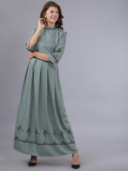 TOKYO TALKIES - Women Green Printed Maxi Dress