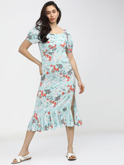 TOKYO TALKIES - Women Blue Floral Midi Dress
