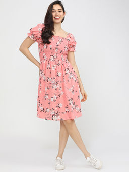 TOKYO TALKIES - Women Coral Floral Dress